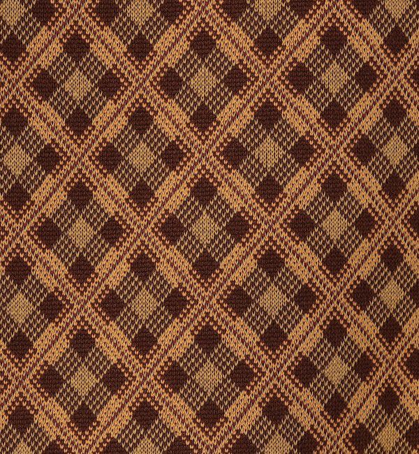 CABaN「コットンポリエステル チェックジャカード ショートスリーブプルオーバー」|ニット・セーター|