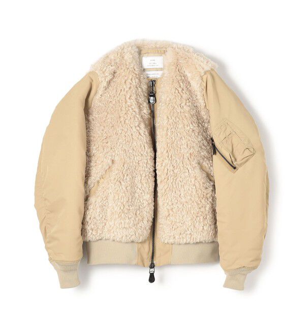 TOMORROWLAND BUYING WEAR「【別注】HYKE FAUX SHEARLING TYPE MA-1JACKET」|ブルゾン・スタジャン|45 ベージュ系