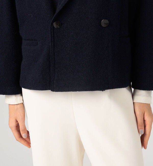 GALERIE VIE「ファインブークレー オーバージャケット」|ノーカラージャケット|