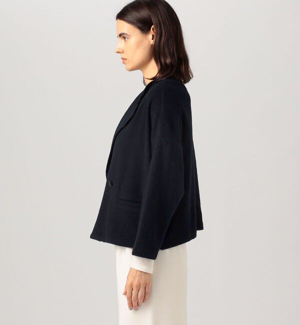 GALERIE VIE「ファインブークレー オーバージャケット」|ノーカラージャケット|