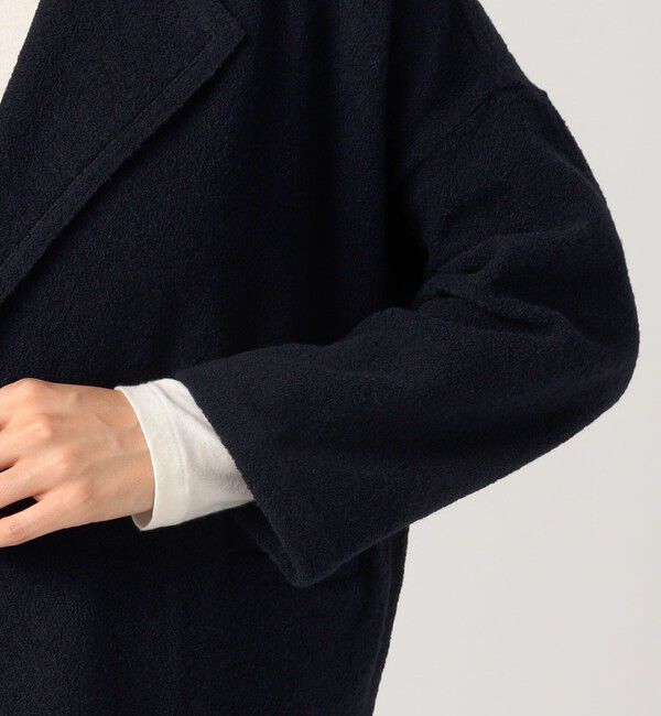 GALERIE VIE「ファインブークレー オーバージャケット」|ノーカラージャケット|