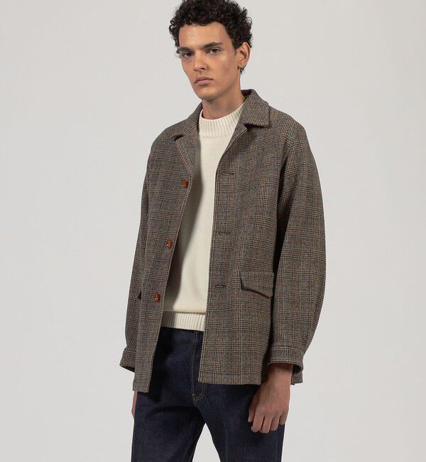 TOMORROWLAND MENS「ウールナイロンポリウレタン 2WAYストレッチ ハーフコート」|ステンカラーコート|