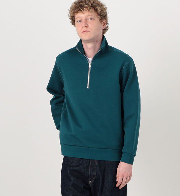 TOMORROWLAND MENS「スビンコットンダンボール ハーフジッププルオーバースウェット」|スウェット・ジャージ|