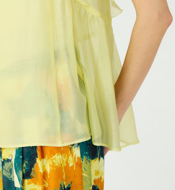 Ballsey「【WEB先行予約】セルロースポリエステルオーガンジー フレアスリーブブラウス」|シャツ・ブラウス|