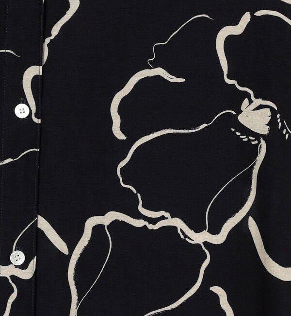 Ballsey「ドローイングフラワープリント サイドギャザーブラウス」|シャツ・ブラウス|