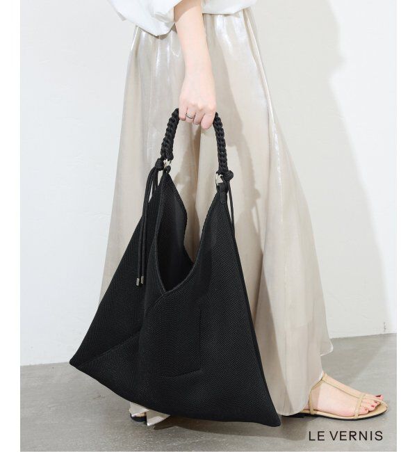 SLOBE IENA「《WEB限定/追加》LE VERNIS パラコードハンドルメッシュバック 235-211505」|ショルダー・メッセンジャー|ブラック