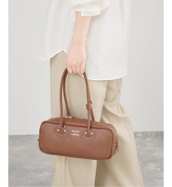 IENA「《WEB限定》YOUNG&OLSEN EMBOSSED LEATHER STUDENT S バッグ YO2601-GD005」|ボストンバッグ|ブラウン