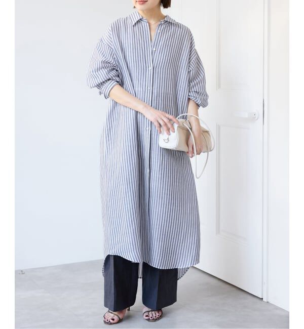 IENA「《予約》ラミーリヨセルシャツワンピース」|ワンピース|