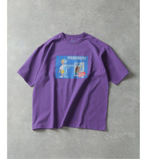 EDIFICE「《追加》SAVIGNAC (サヴィニャック) 別注 French Company プリント Tシャツ」|Tシャツ・カットソー|パープル