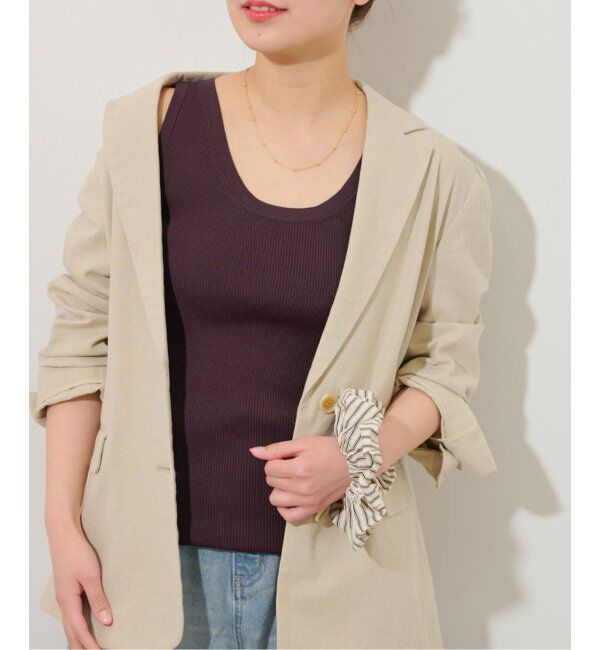 JOURNAL STANDARD relume「Vis/Polyクルーネックリブタンクトップ」|タンクトップ|ブラウン