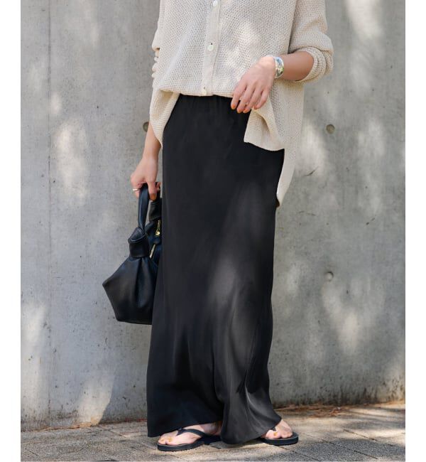 FRAMeWORK「≪追加≫シルキーキュプラバイアススカート」|スカート|