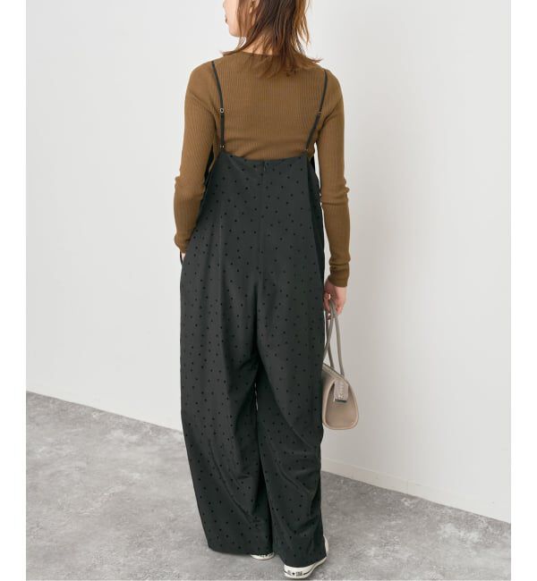 Spick and Span「《WEB限定》フロッキードットキャミサロペット」|オールインワン|