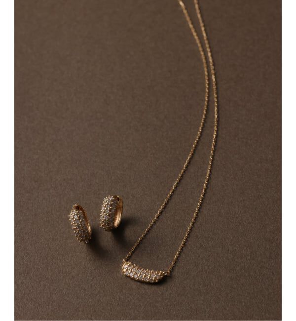 Lilas by Spick&Span「beansパヴェダイヤフープピアス K18（両耳）」|ピアス|