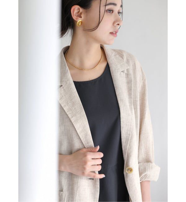  「【洗える】ウォッシャブルリネン混ジャケット」|テーラードジャケット|