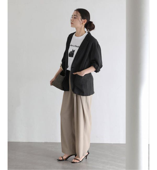  「【洗える】ウォッシャブルリネン混ジャケット」|テーラードジャケット|