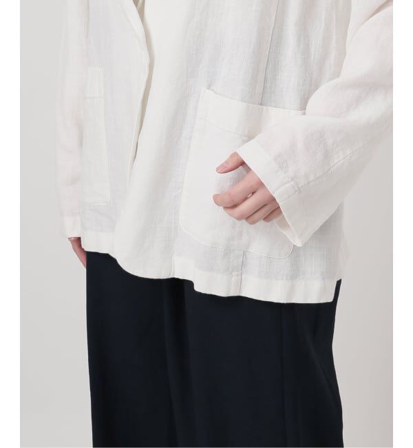  「【洗える】ウォッシャブルリネン混ジャケット」|テーラードジャケット|