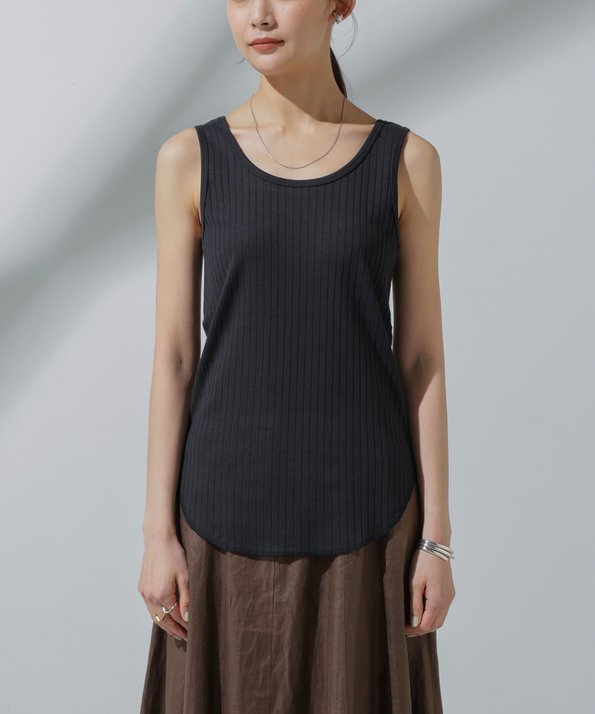 nano･universe「Anti Soaked(R) 汗染み防止 リブタンクトップ」|タンクトップ|