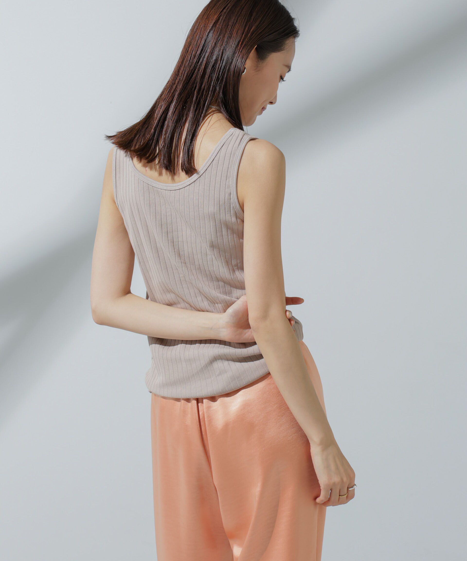 nano･universe「Anti Soaked(R) 汗染み防止 リブタンクトップ」|タンクトップ|