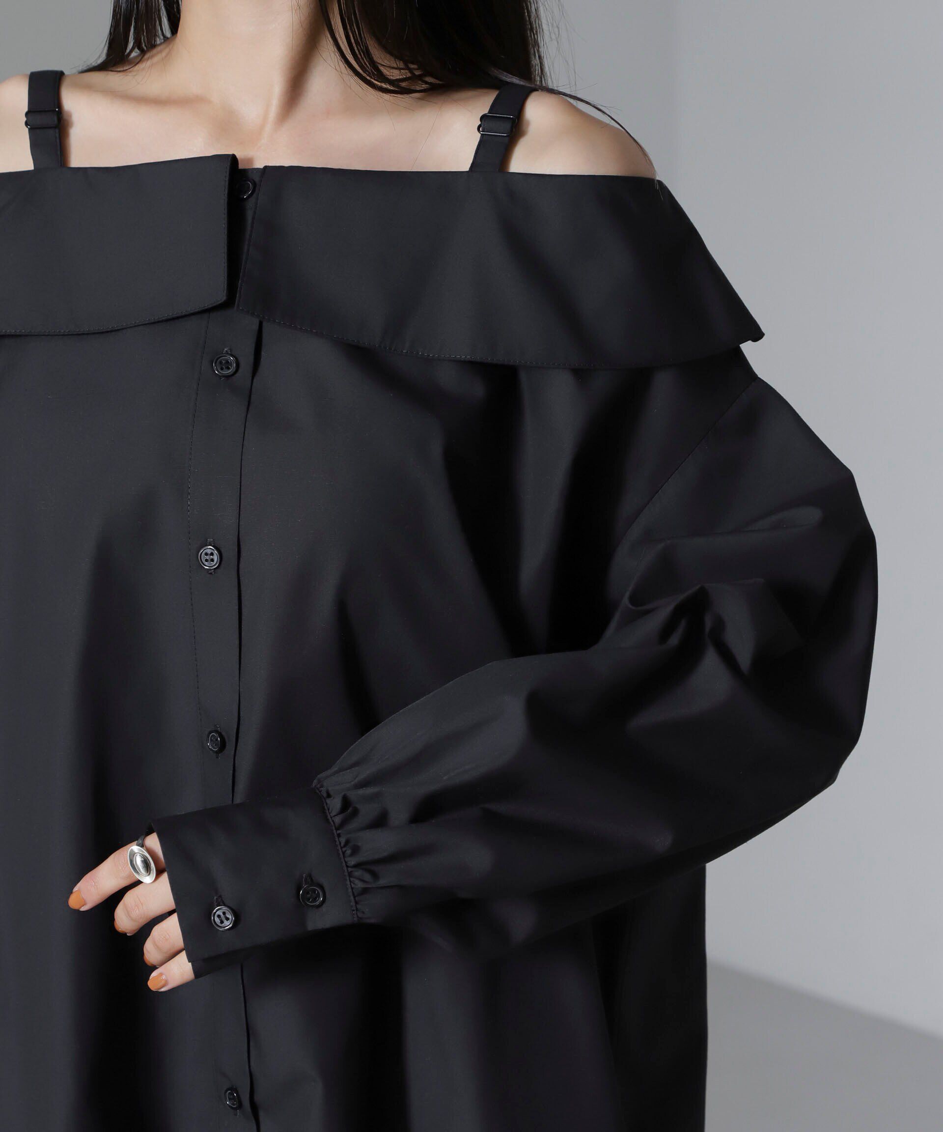 nano･universe「オフショルダーデザインシャツ」|シャツ・ブラウス|