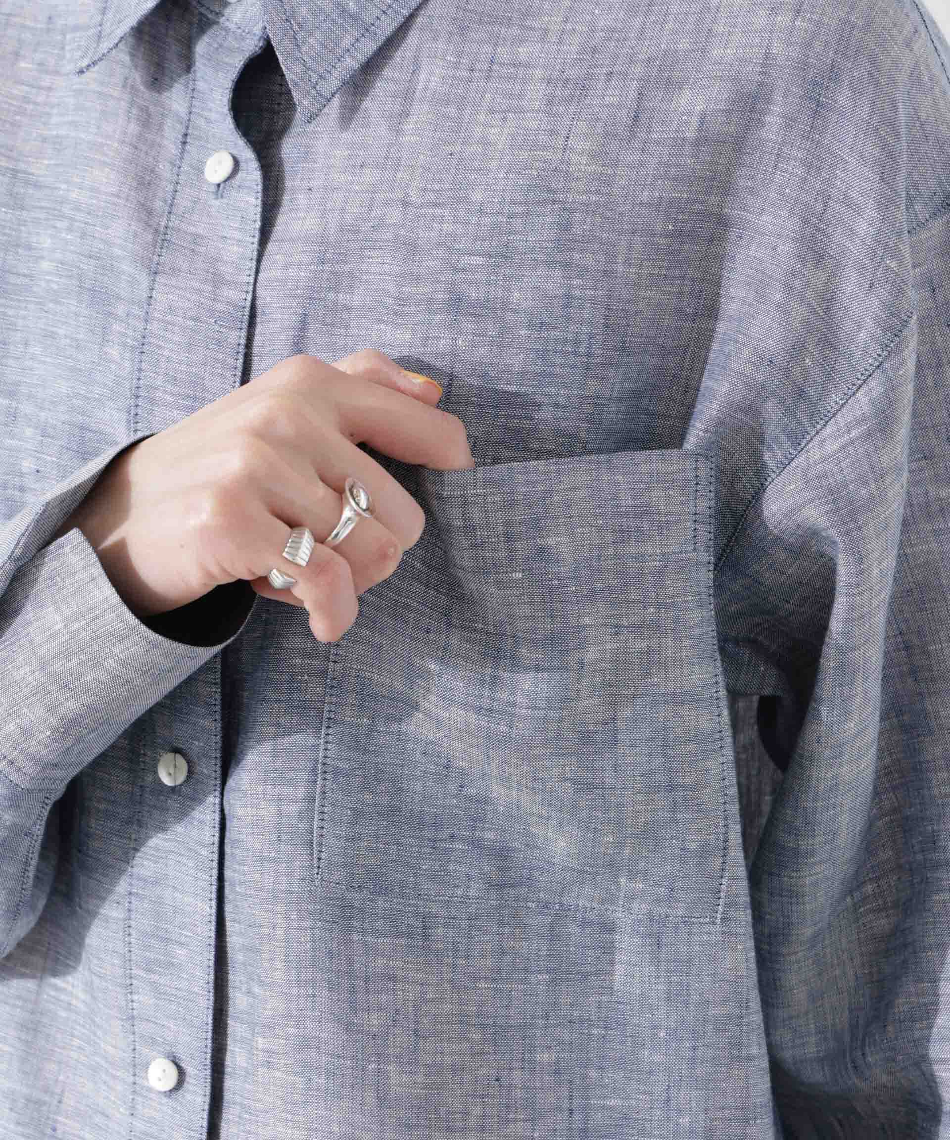 nano･universe「ヨーロピアンフラックス シアーシャツ（セットアップ可）」|シャツ・ブラウス|