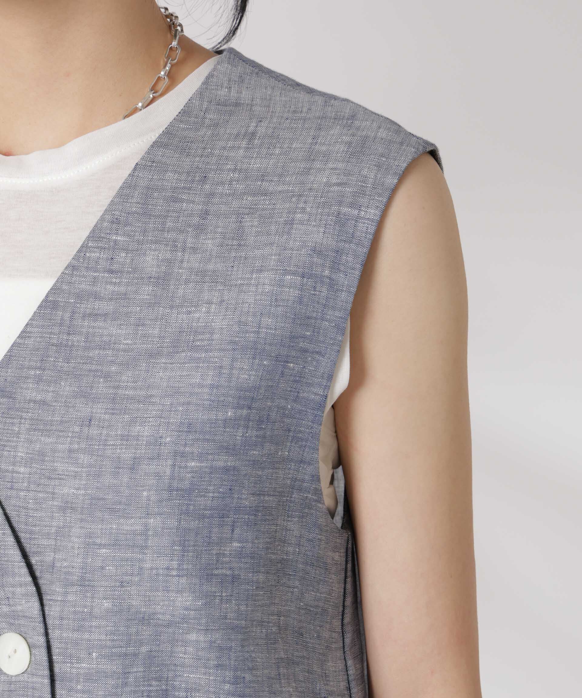 nano･universe「ヨーロピアンフラックス スリットポケットジレ（セットアップ可）」|テーラードジャケット|