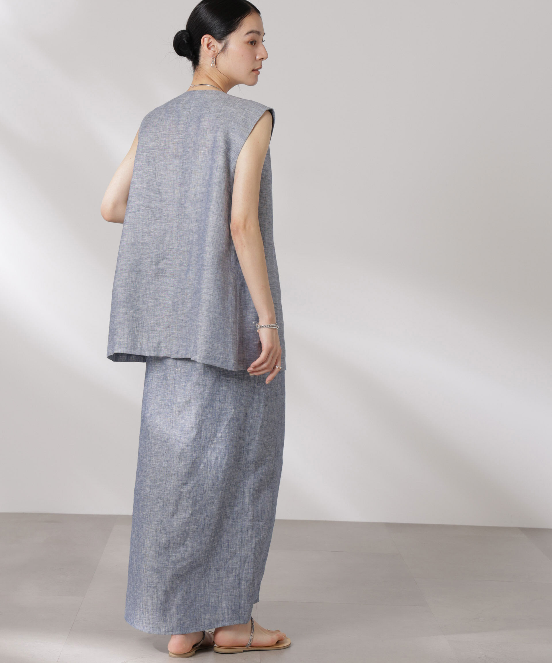 nano･universe「ヨーロピアンフラックス スリットポケットジレ（セットアップ可）」|テーラードジャケット|