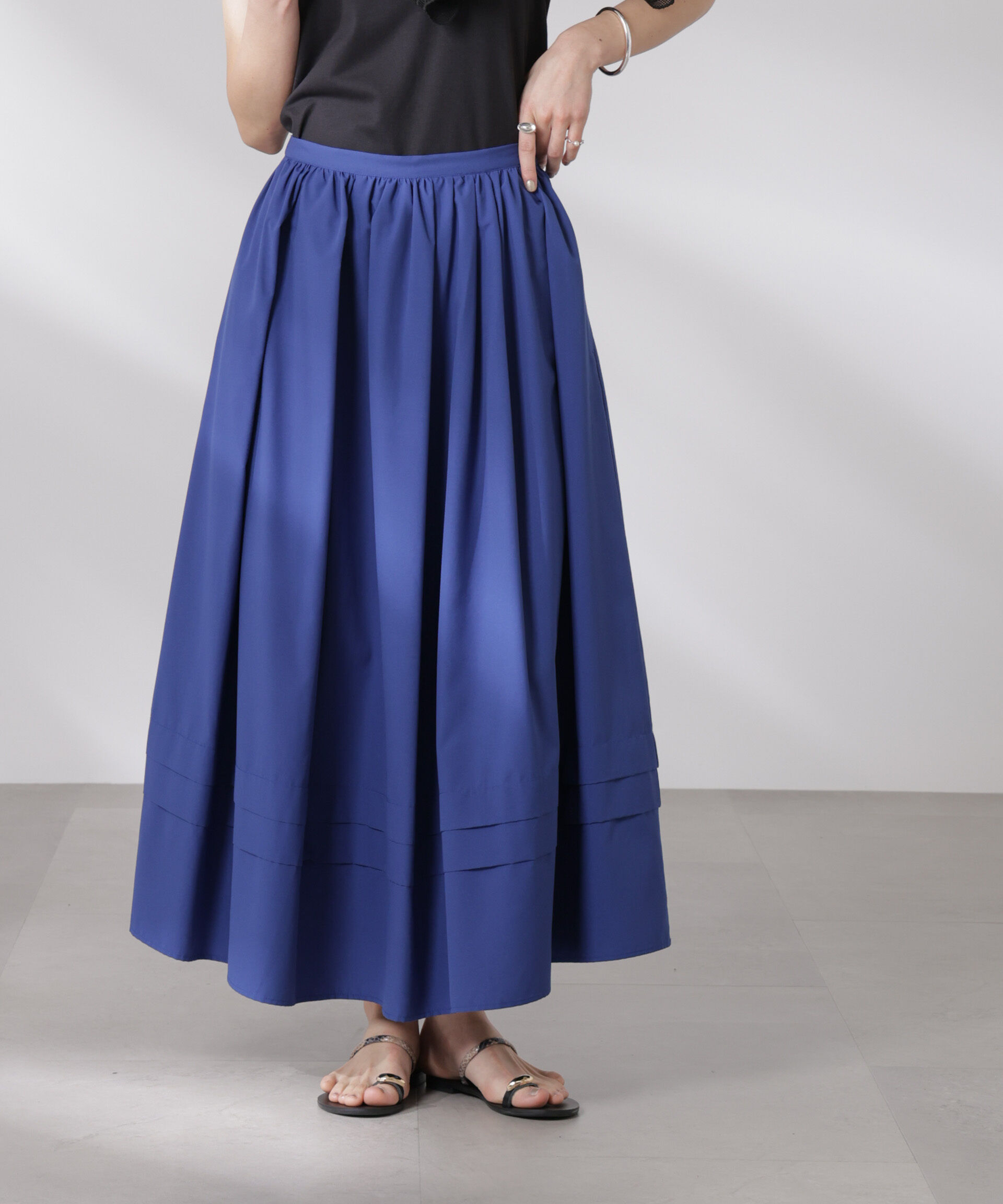 nano･universe「MINOTECH(R)イレギュラータックスカート」|スカート|ブルー