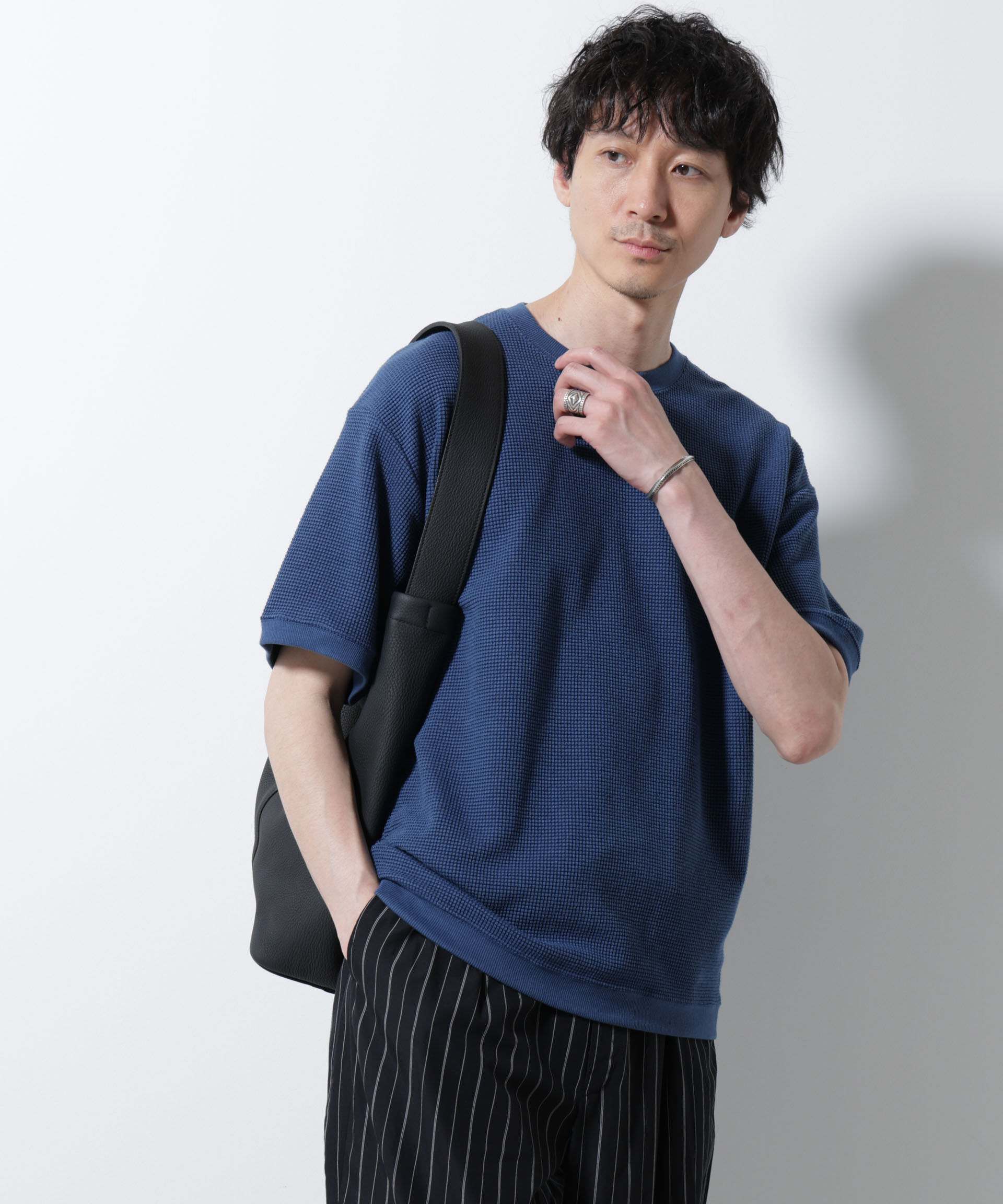 nano･universe「テックワッフルクルーネックTシャツ 半袖」|Tシャツ・カットソー|