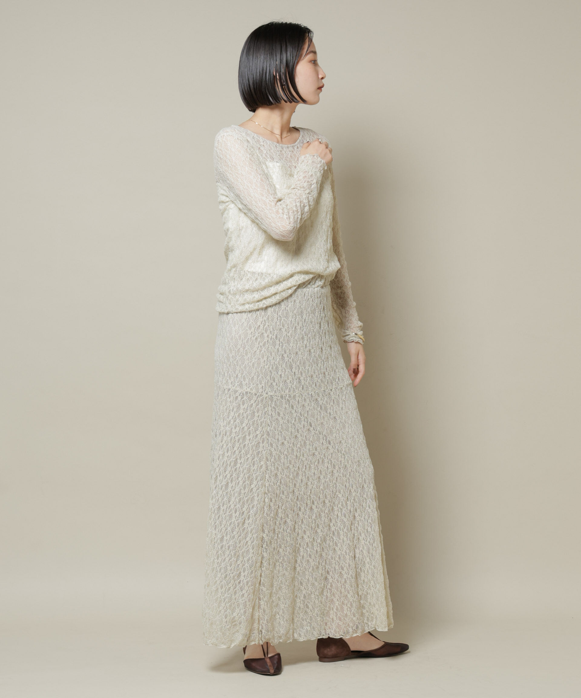 nano･universe「シアーレースフレアスカート(セットアップ可)」|スカート|