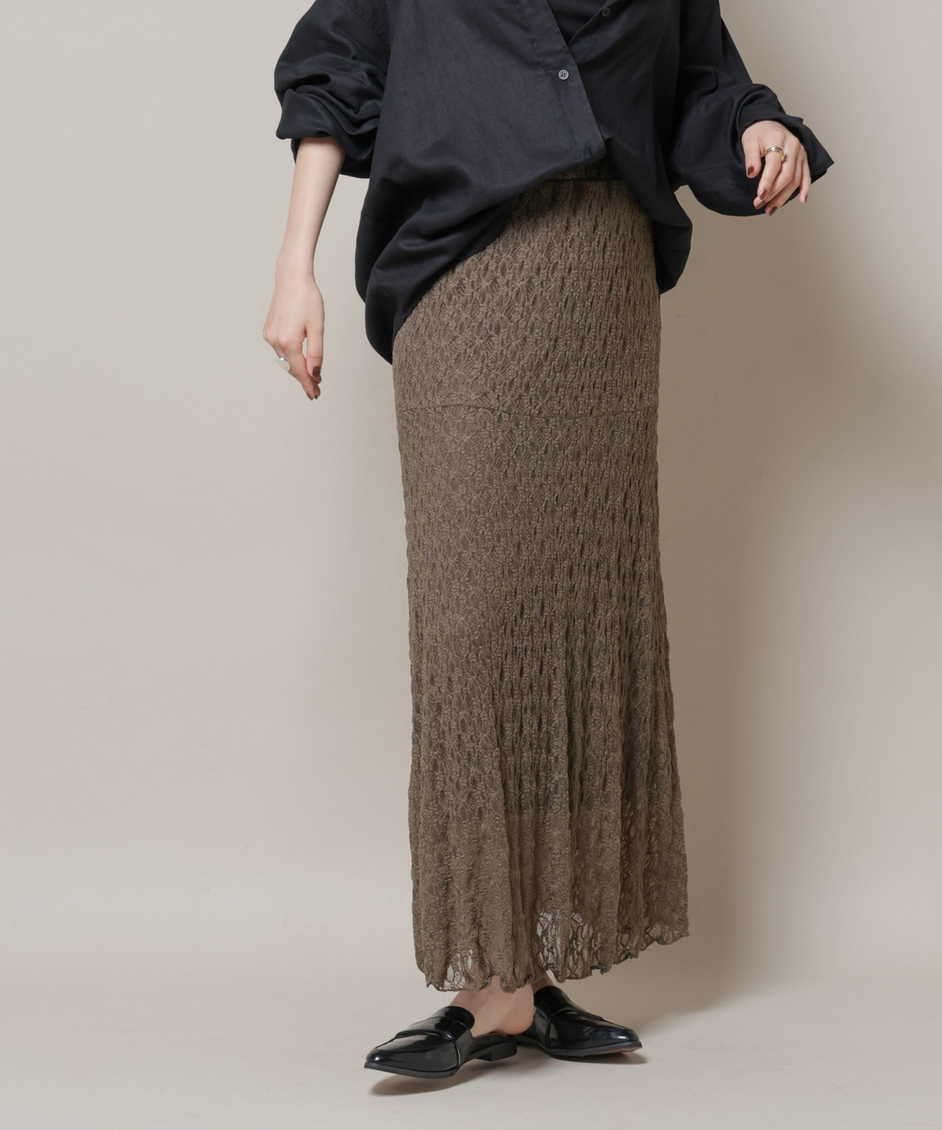 nano･universe「シアーレースフレアスカート(セットアップ可)」|スカート|