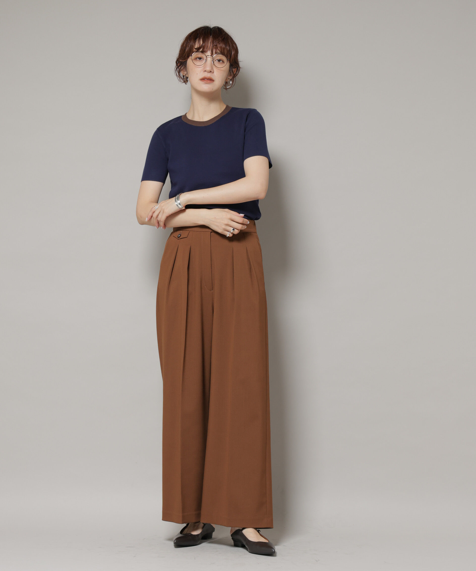 nano･universe「ドライウェザーストレッチ2タックワイドパンツ(セットアップ可)」|チノ|