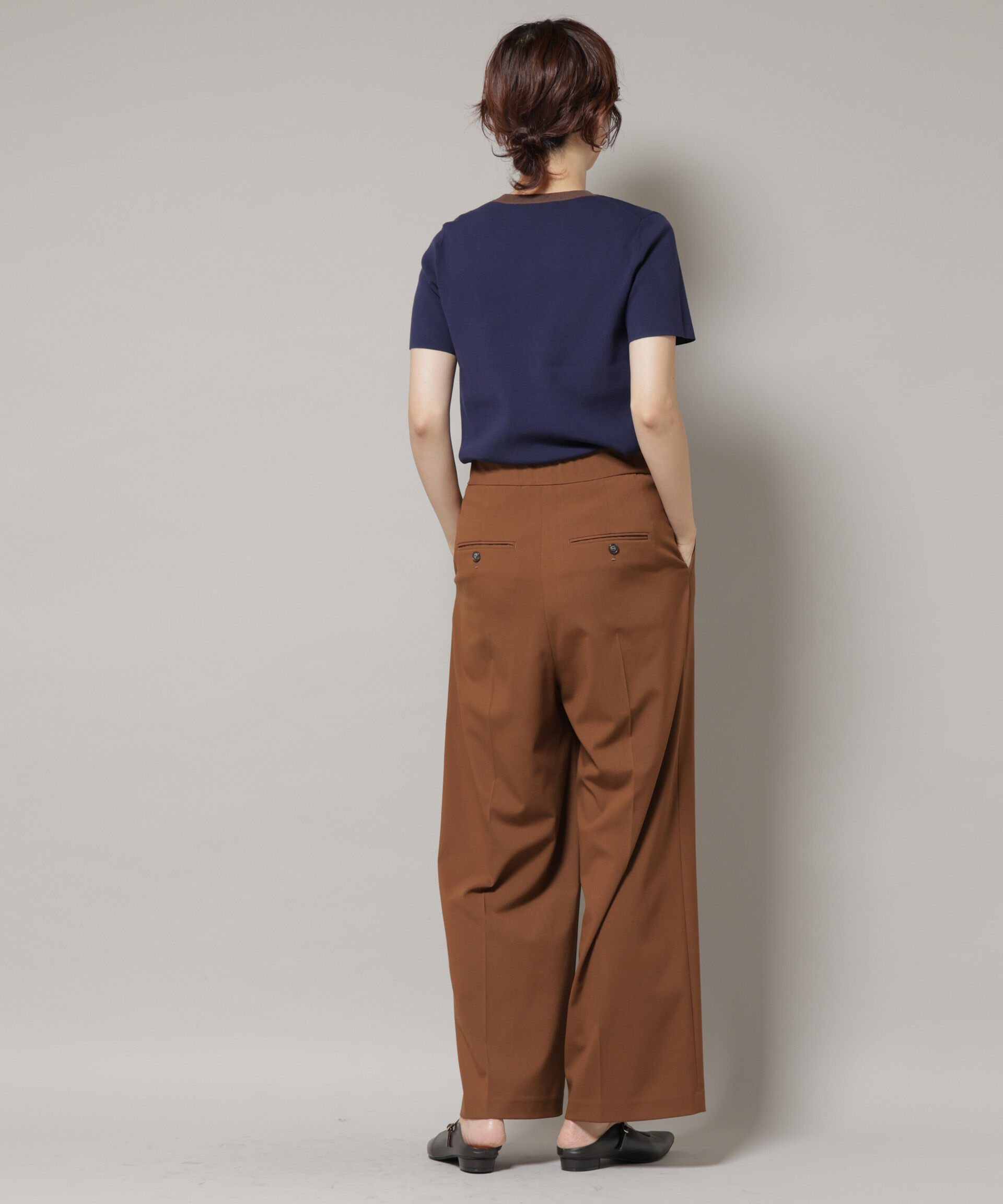 nano･universe「ドライウェザーストレッチ2タックワイドパンツ(セットアップ可)」|チノ|
