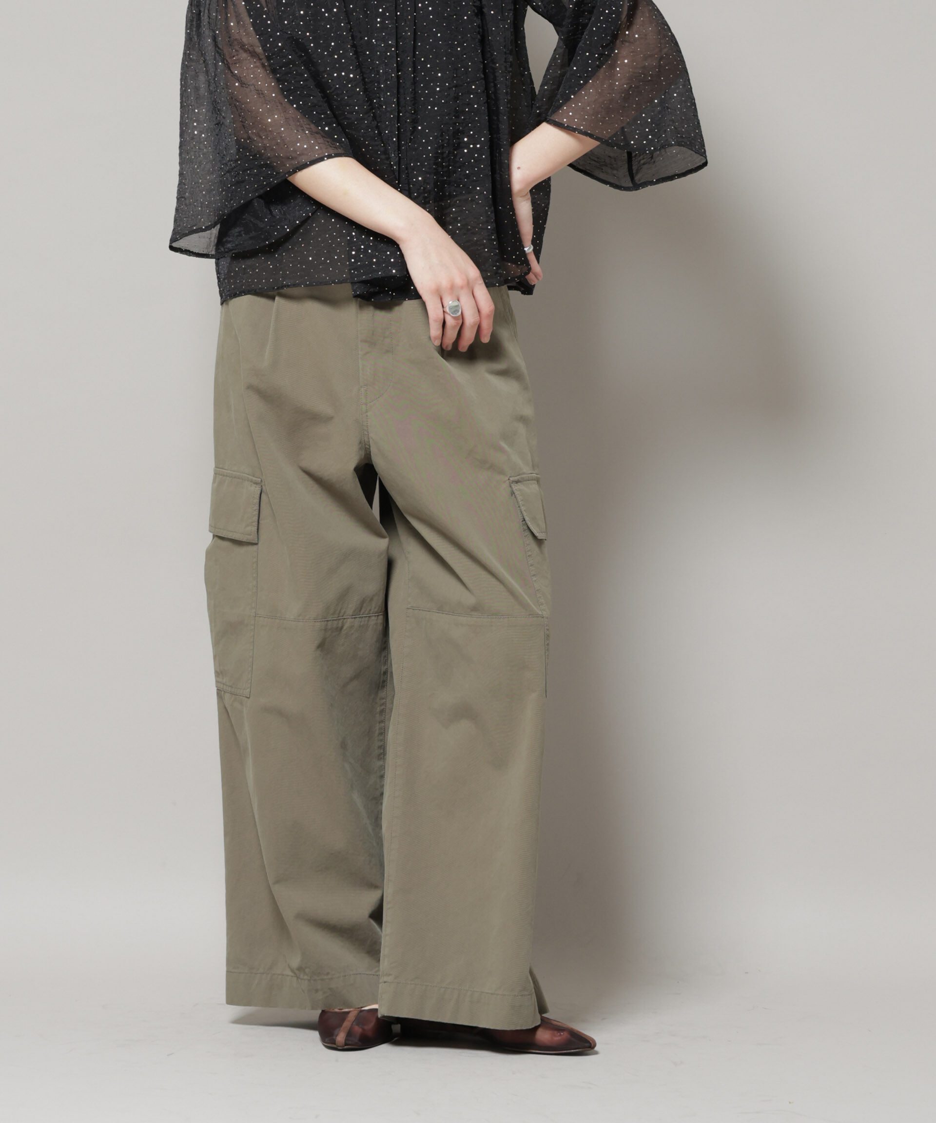 nano･universe「サイドポケットワイドチノパンツ」|チノ|