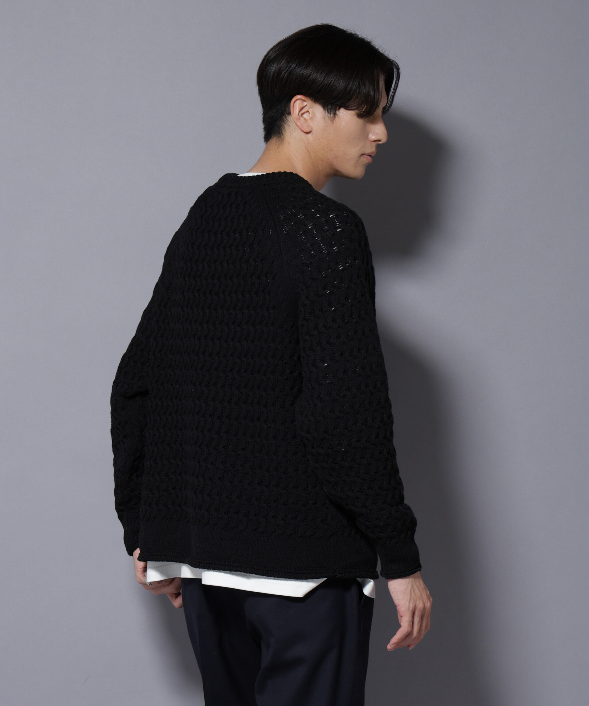 nano･universe「ヴァーグケーブルラグランニット」|ニット・セーター|