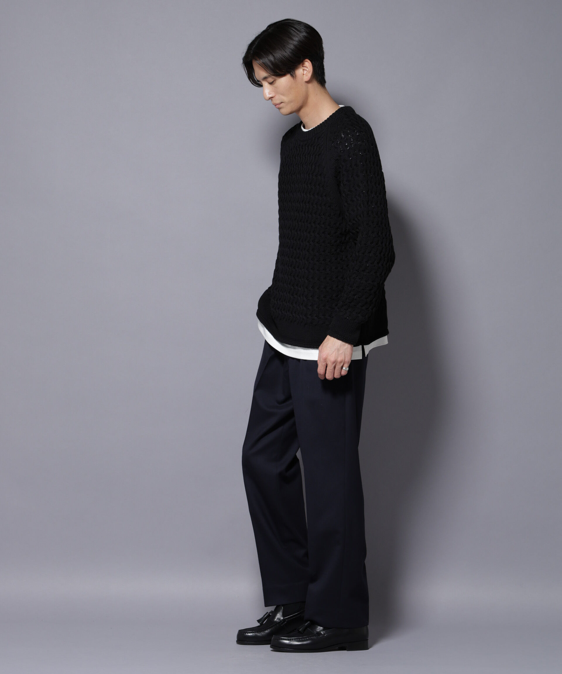 nano･universe「ヴァーグケーブルラグランニット」|ニット・セーター|