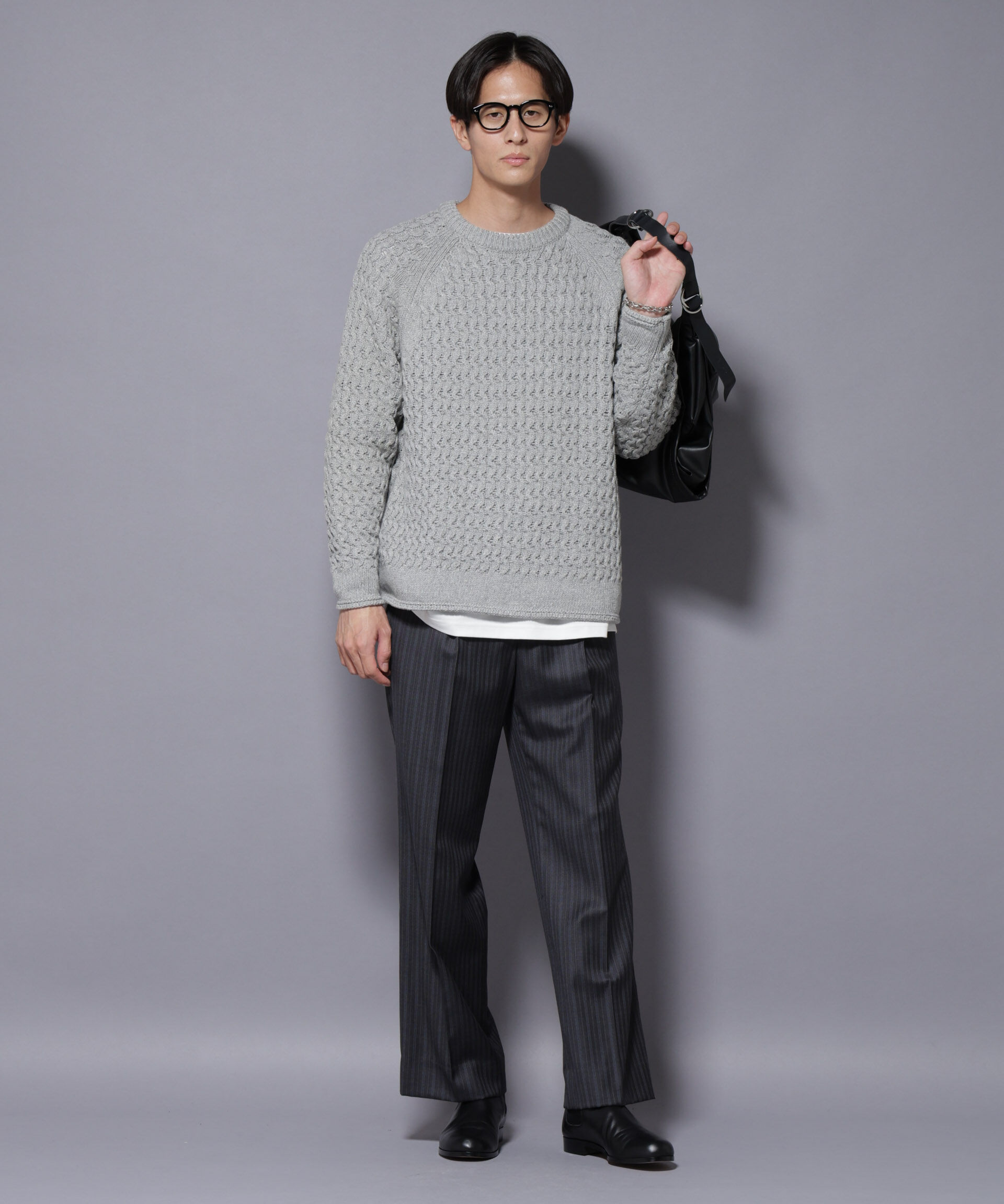 nano･universe「ヴァーグケーブルラグランニット」|ニット・セーター|