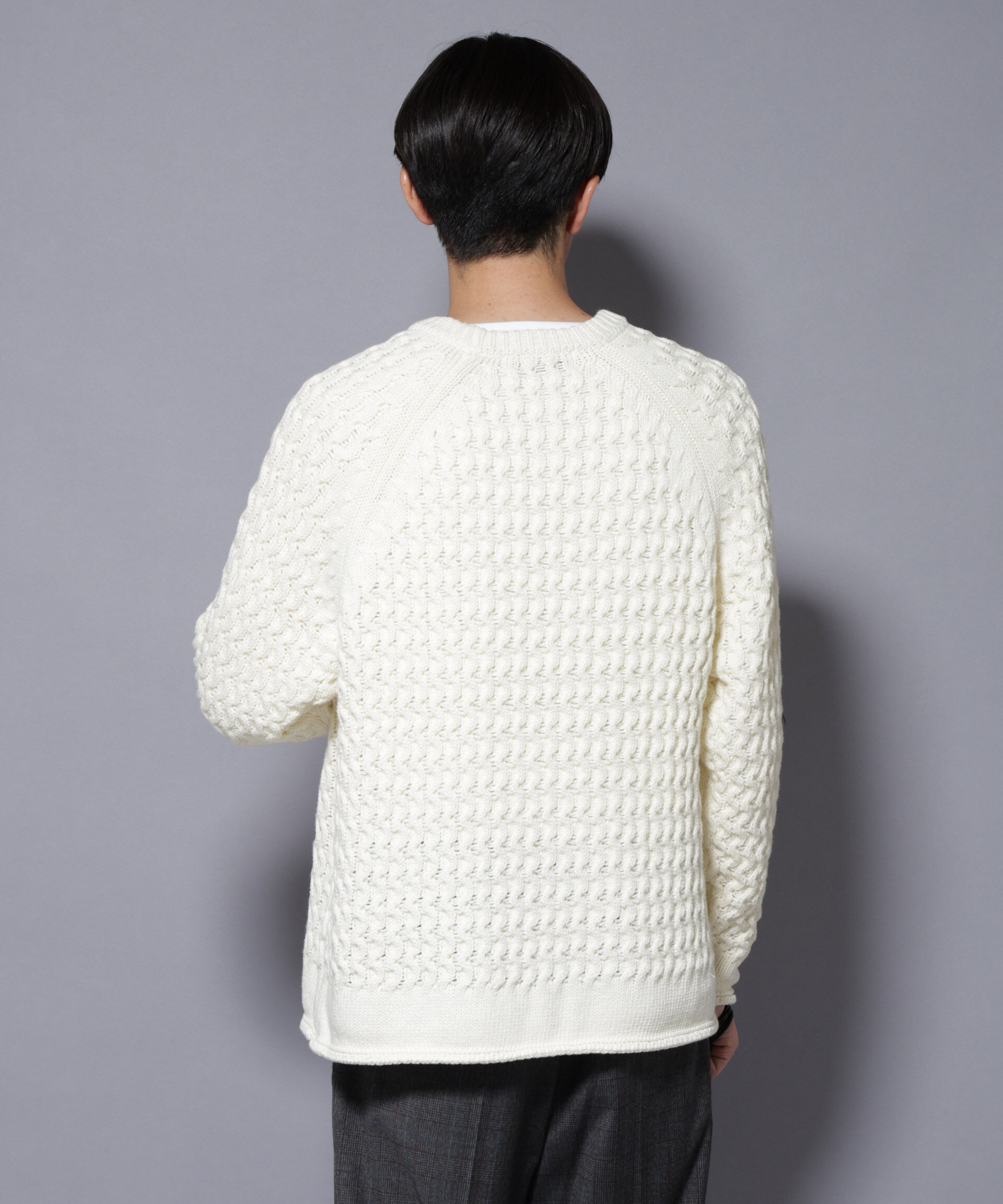 nano･universe「ヴァーグケーブルラグランニット」|ニット・セーター|