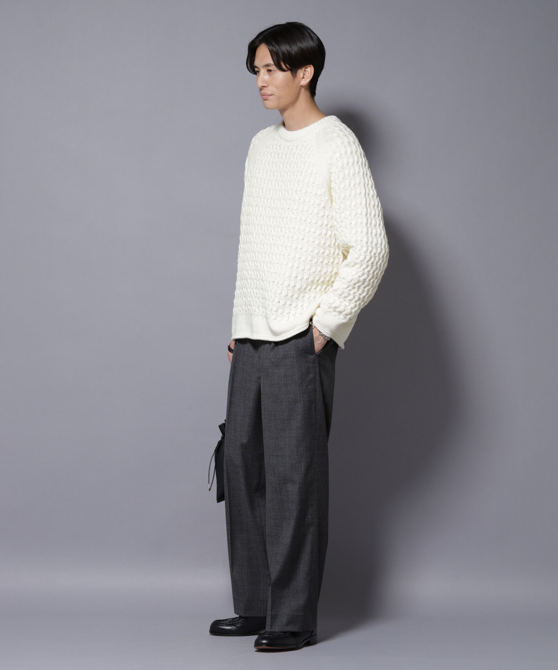 nano･universe「ヴァーグケーブルラグランニット」|ニット・セーター|