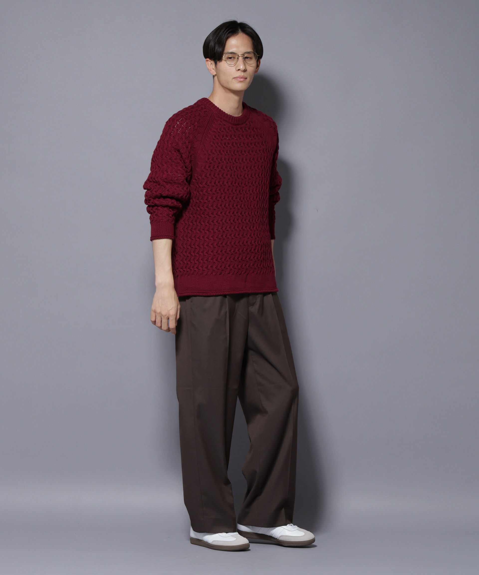 nano･universe「ヴァーグケーブルラグランニット」|ニット・セーター|