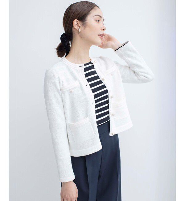 組曲「ミニブークレーツイードニットジャケット」|テーラードジャケット|