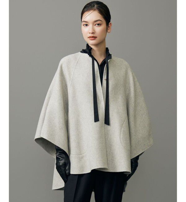自由区「リバー ポンチョ」|ポンチョ・ケープ|グレージュ