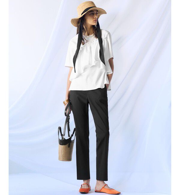 23区「【洗える】リネンレーヨンストレッチ テーパード パンツ」|その他|