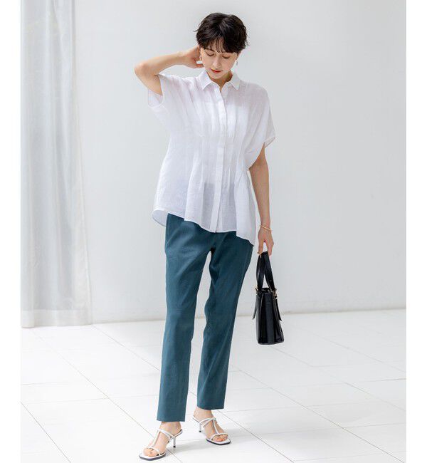 23区「【洗える】リネンレーヨンストレッチ テーパード パンツ」|その他|
