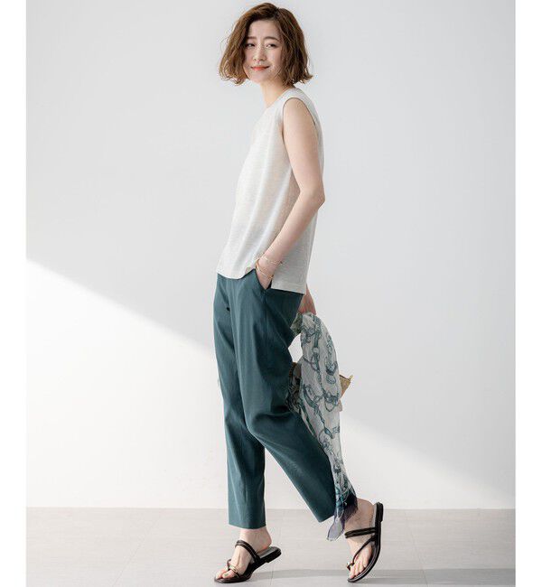 23区「【洗える】リネンレーヨンストレッチ テーパード パンツ」|その他|