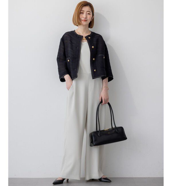 23区「サマーツイード 7分袖 ジャケット」|ノーカラージャケット|