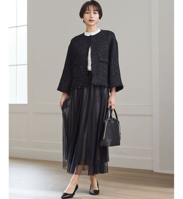 23区「GIOLICAツイード ノーカラー ジャケット」|その他|