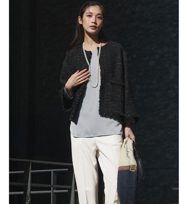 23区「GIOLICAツイード ノーカラー ジャケット」|その他|