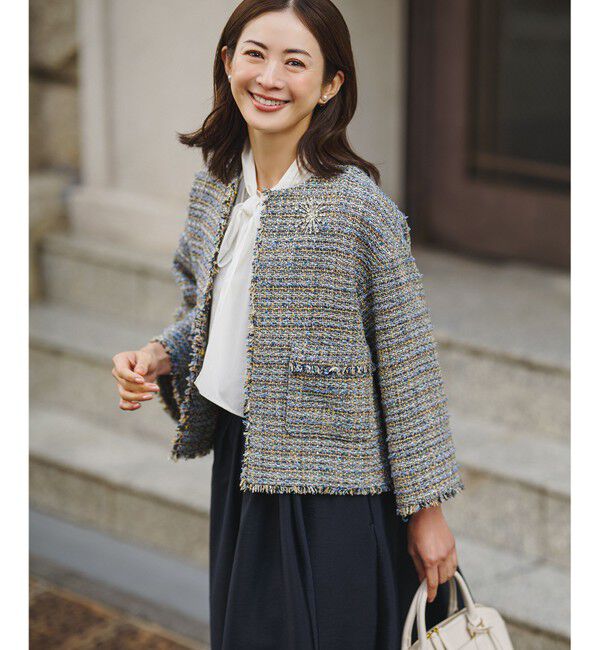 23区「GIOLICAツイード ノーカラー ジャケット」|その他|