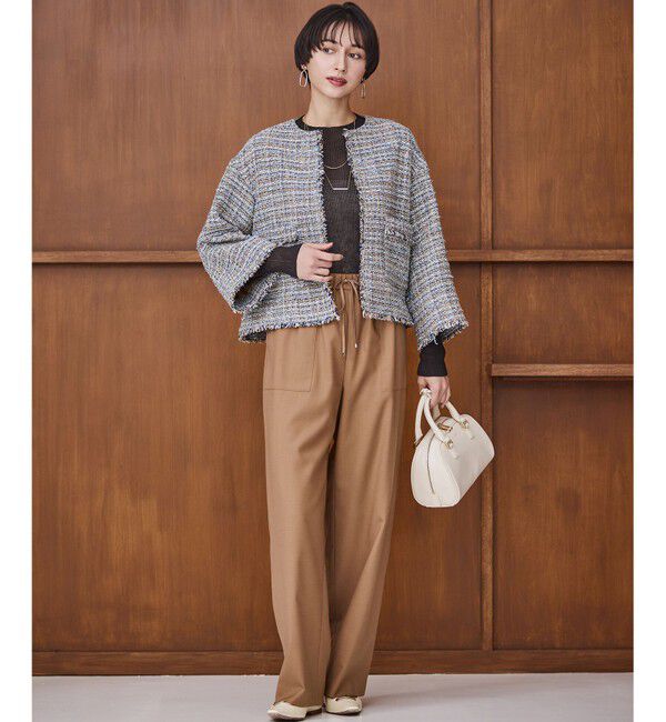 23区「GIOLICAツイード ノーカラー ジャケット」|その他|