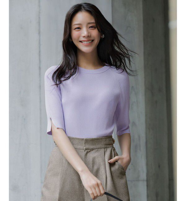 ANY SIS「【好印象ブライトニット】コクーンスリーブ ニット」|ニット・セーター|ラベンダー